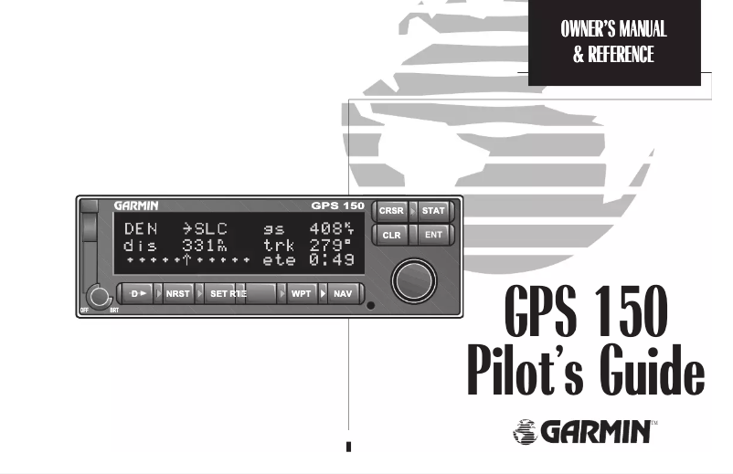 Page 1 of the manual User Manual Garmin GPS 150