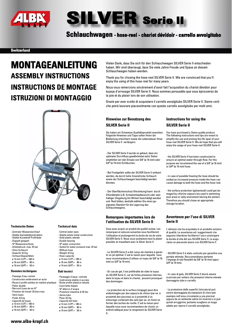 Page 1 of the manual User Manual Alba Krapf Silver Serie II