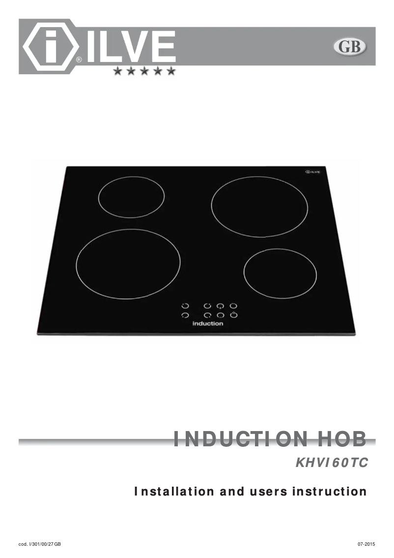 First page image of the manual for KHVI60TC