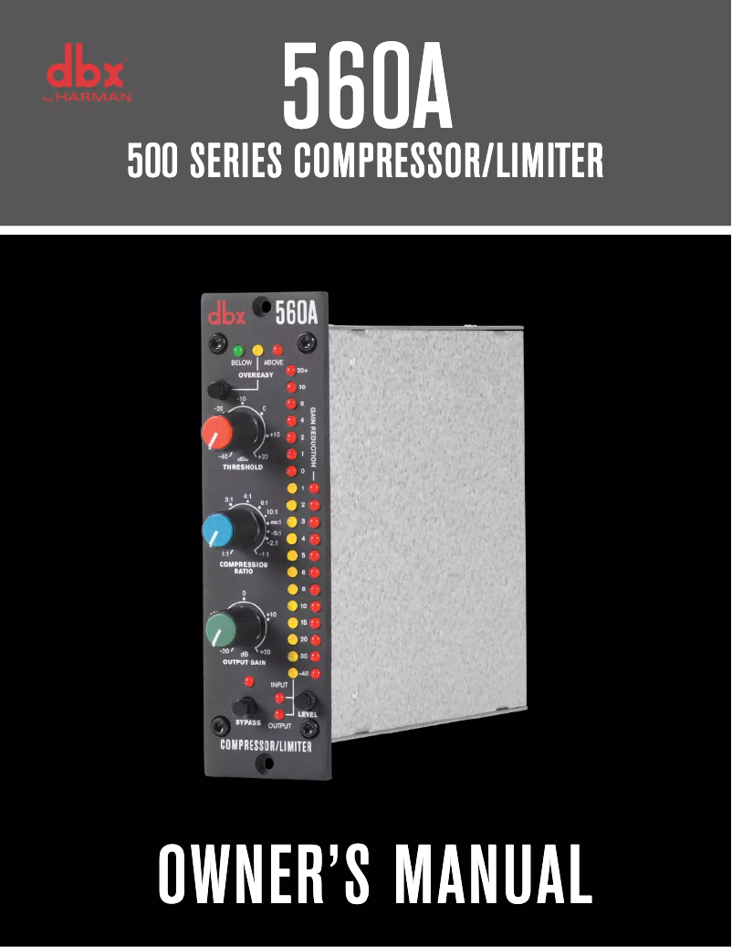 First page image of the manual for 560A