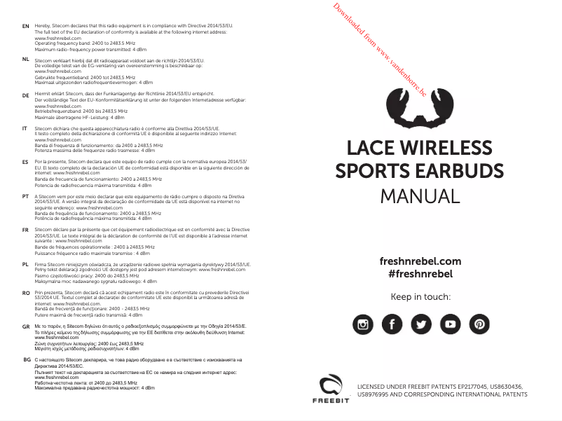 Page 1 of the manual User Manual Fresh 'n Rebel Lace Wireless