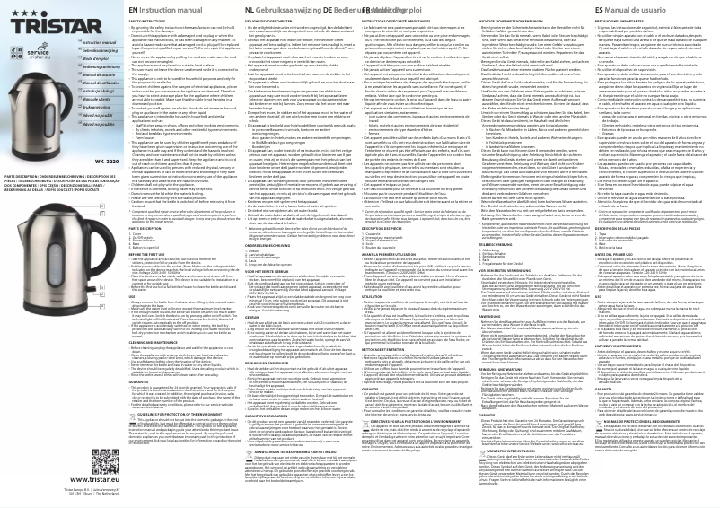 First page image of the manual for WK-3220