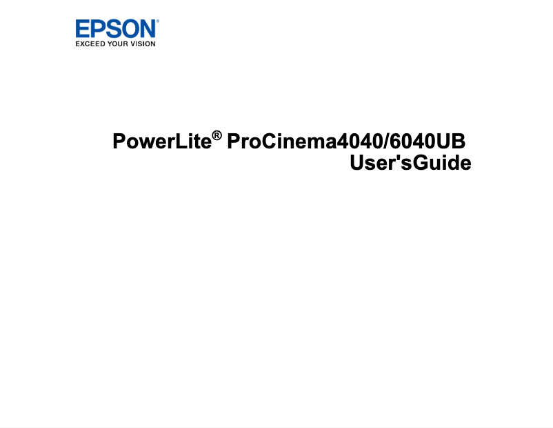 First page image of the manual for PowerLite Pro Cinema 4040