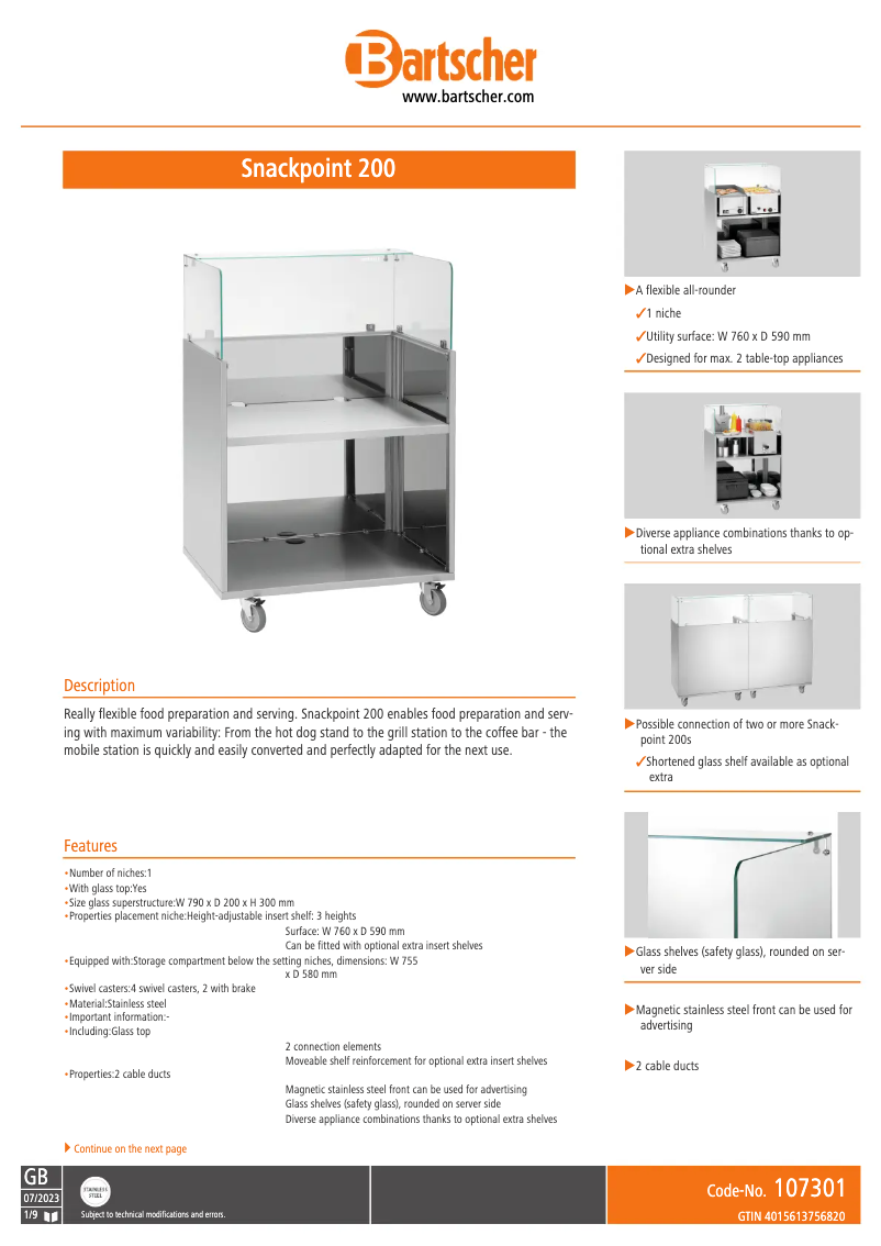 First page image of the manual for Snackpoint 200
