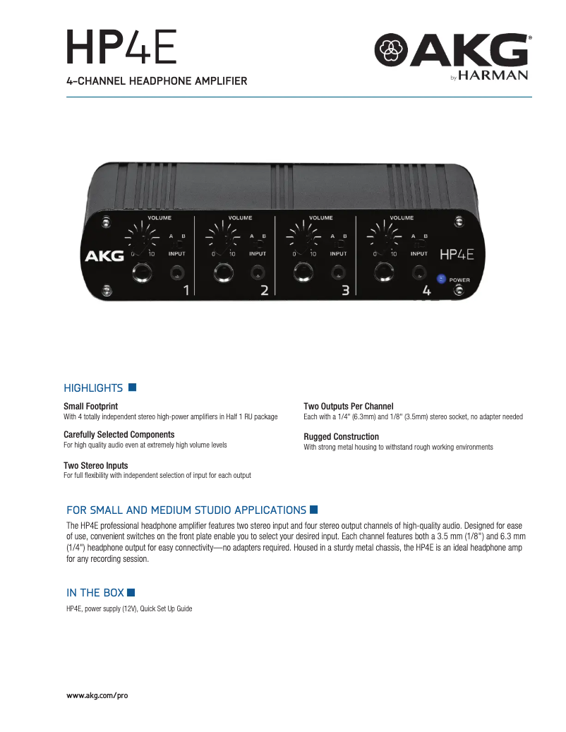 First page image of the manual for HP4E