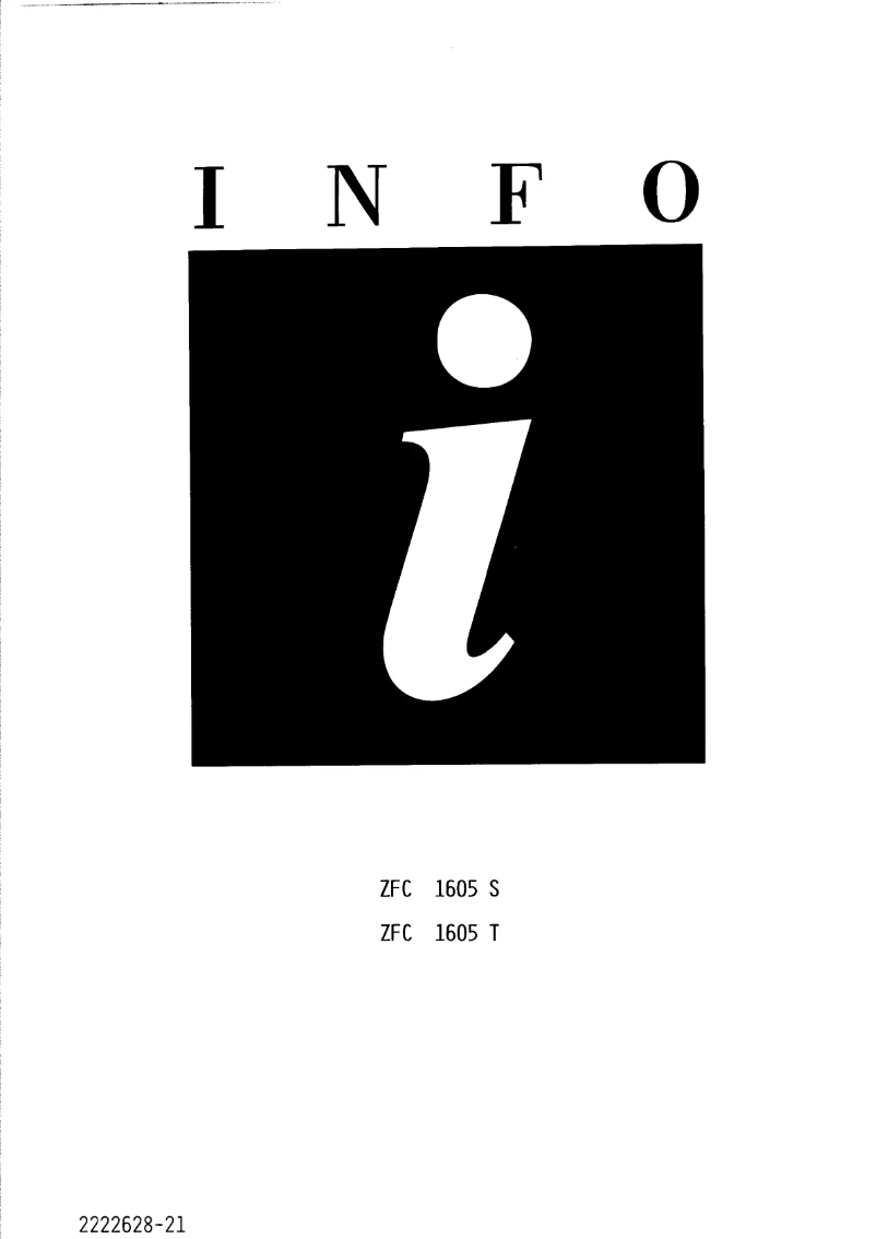 First page image of the manual for ZFC 1605 t