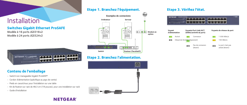 Page 1 of the manual Installation Guide Netgear ProSafe JGS524v2