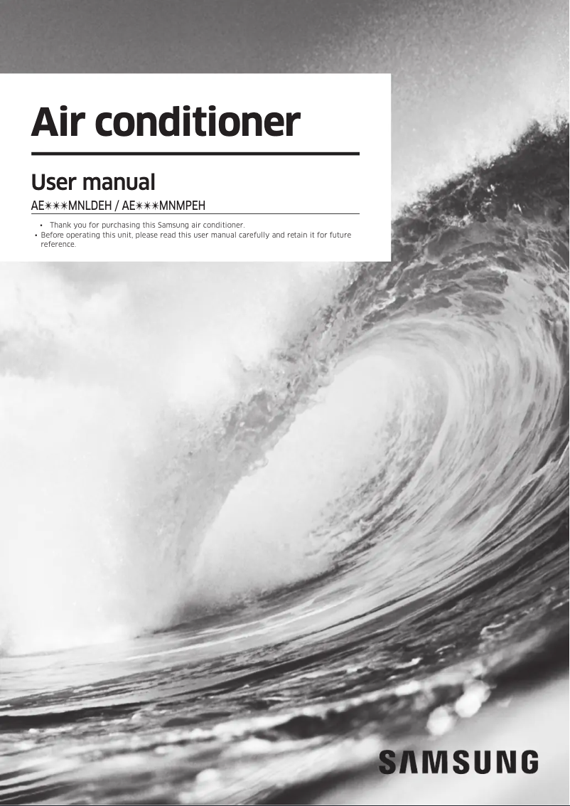 Page 1 of the manual User Manual Samsung AE056MNLDEH/EU