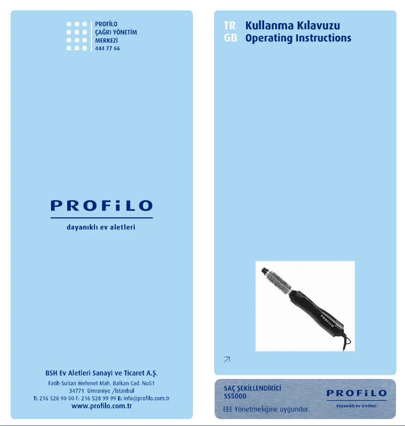 Page 1 of the manual User Manual Profilo SS5000