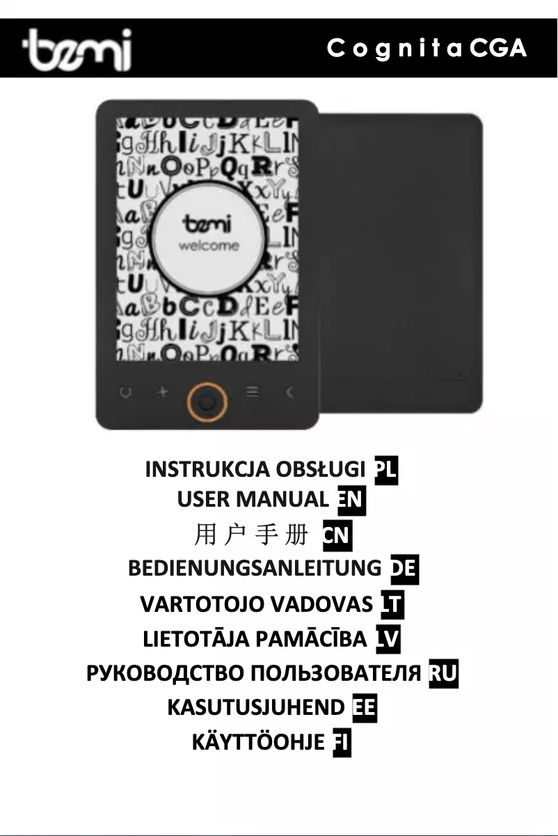 Page 1 of the manual User Manual BEMI Cognita CGA