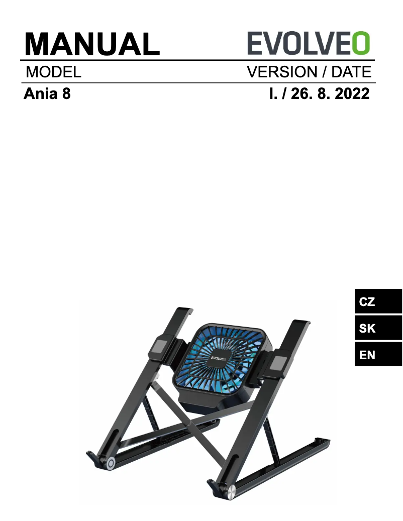 First page image of the manual for Ania 8