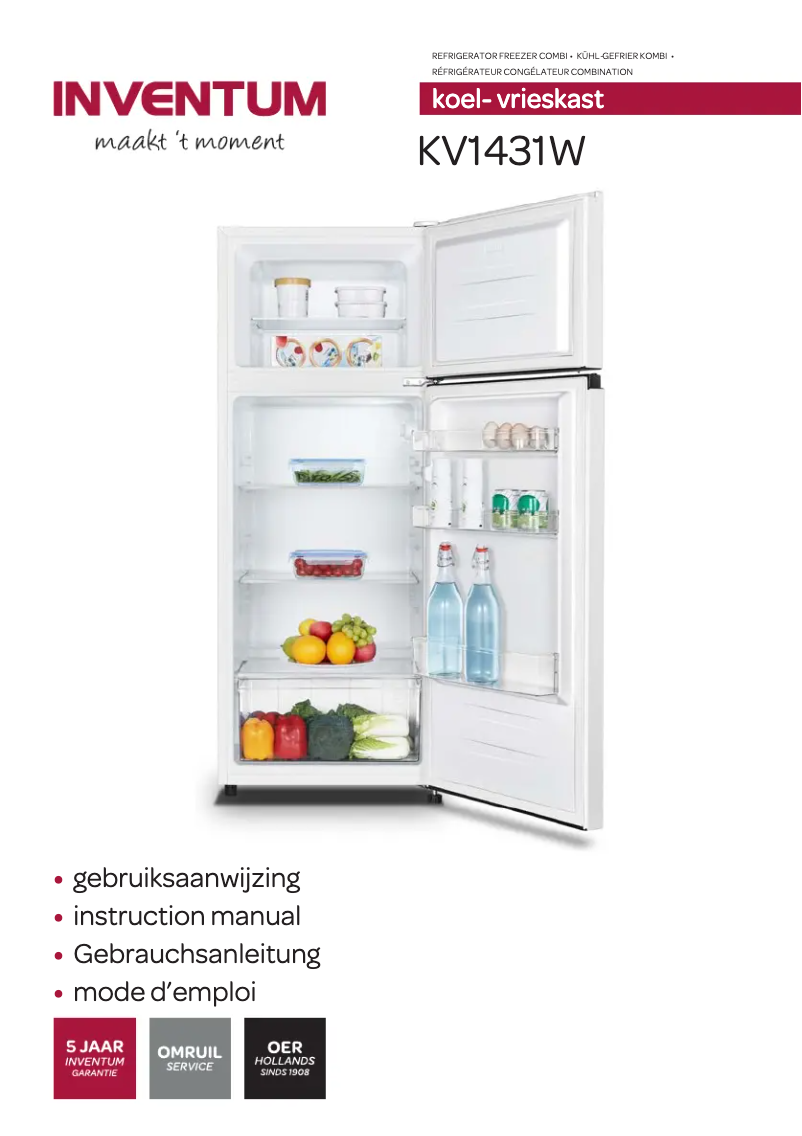 First page image of the manual for KV1431W