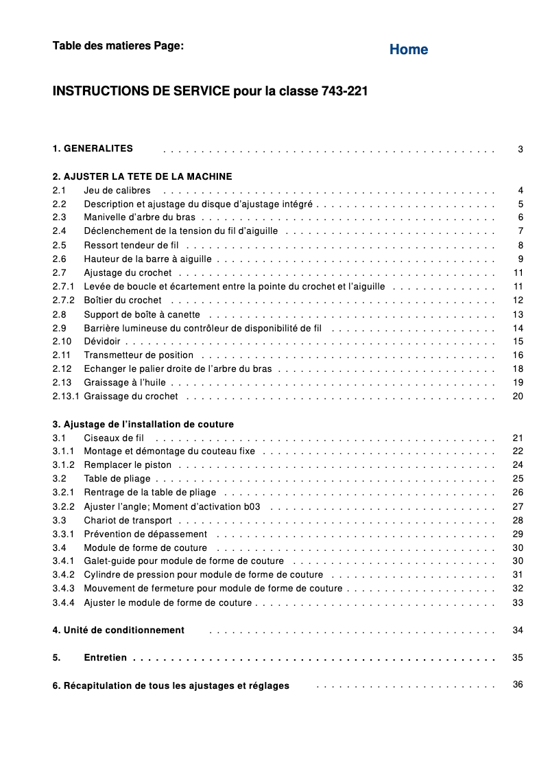 First page image of the manual for 743