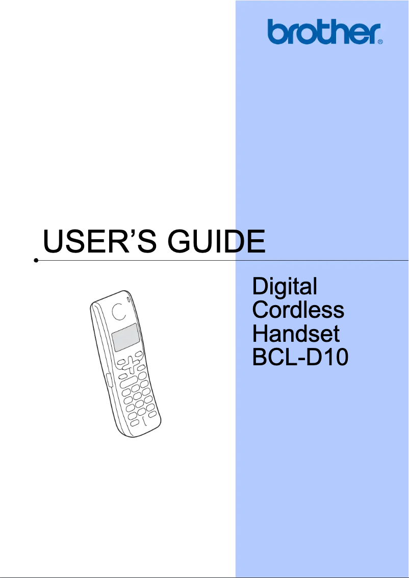Page 1 of the manual User Manual Brother BCL-D10