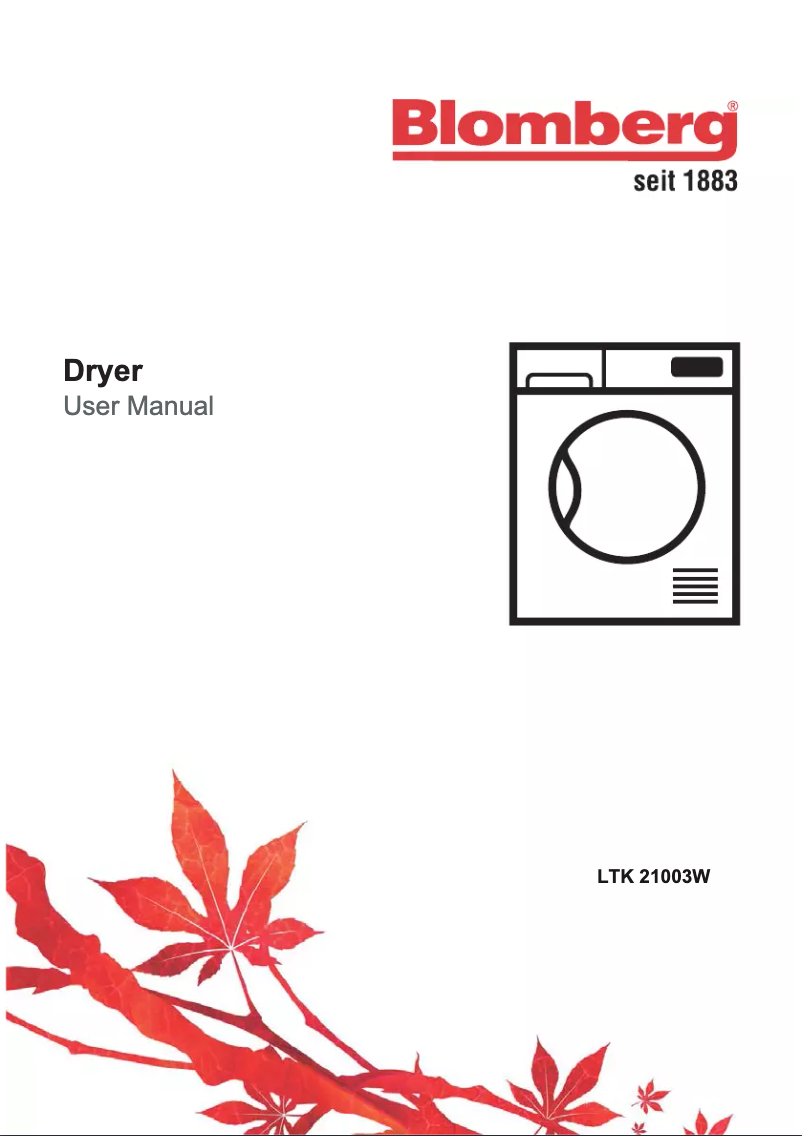 Page 1 of the manual User Manual Blomberg LTK21003