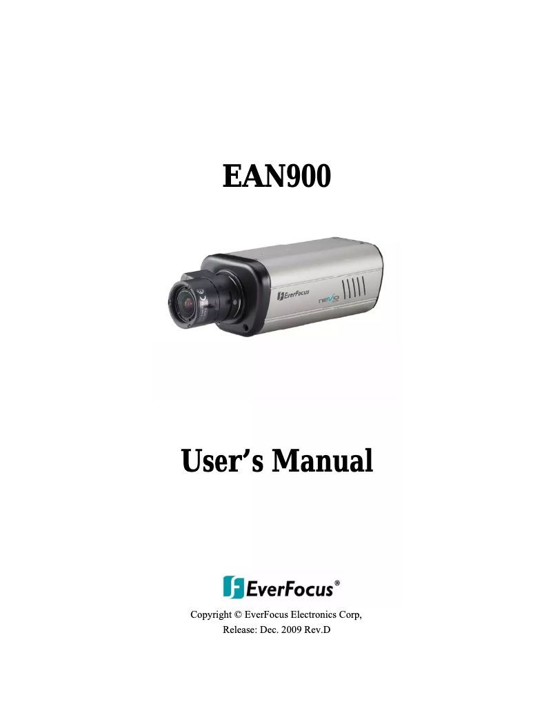 First page image of the manual for EAN900