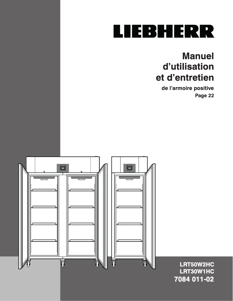 Page 1 of the manual User Manual Liebherr LRT50W2HC