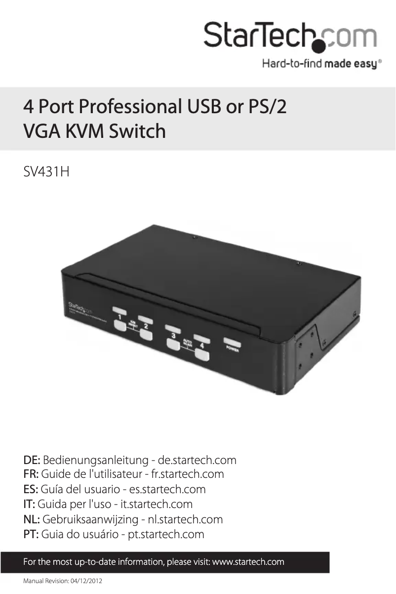 Image de la première page du manuel de l'appareil SV431H