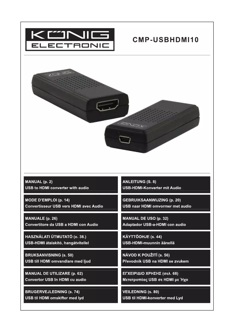 Page 1 of the manual User Manual Konig CMP-USBHDMI10
