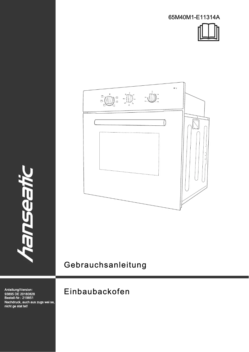 First page image of the manual for 65M40M1-E11314A
