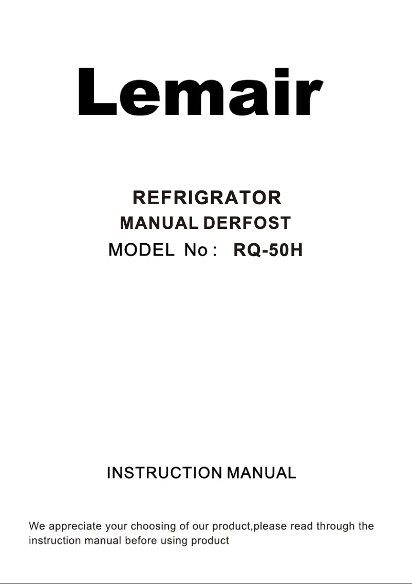 Page 1 of the manual User Manual Lemair RQ-50H
