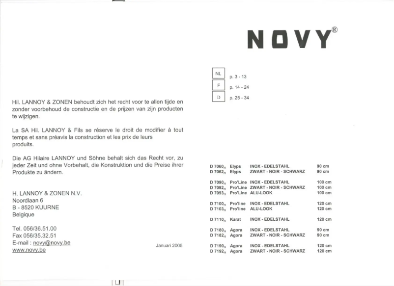 First page image of the manual for Agora 7180
