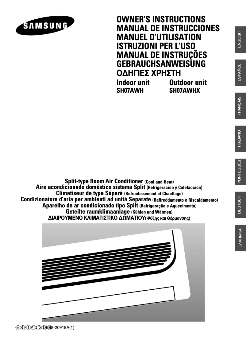 Page 1 of the manual User Manual Samsung SH07AWH