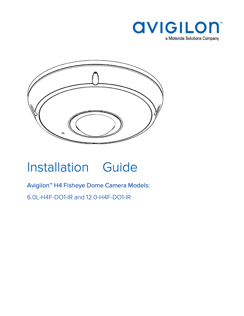 Page 1 of the manual User Manual Avigilon 6.0L-H4F-DO1-IR