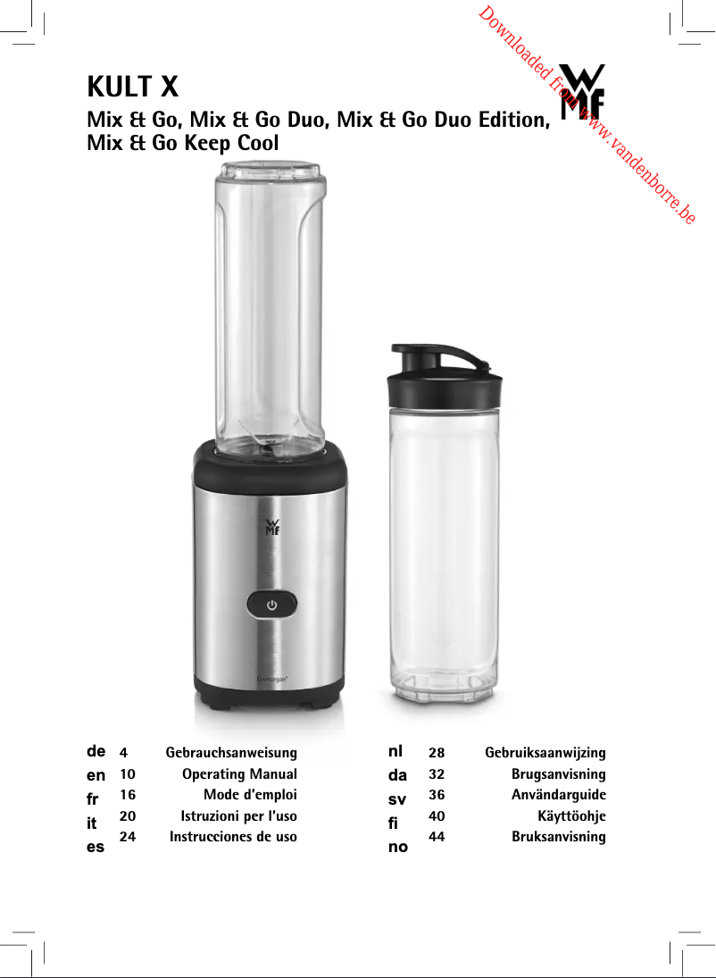 Page 1 of the manual User Manual WMF Kult X Mix & Go