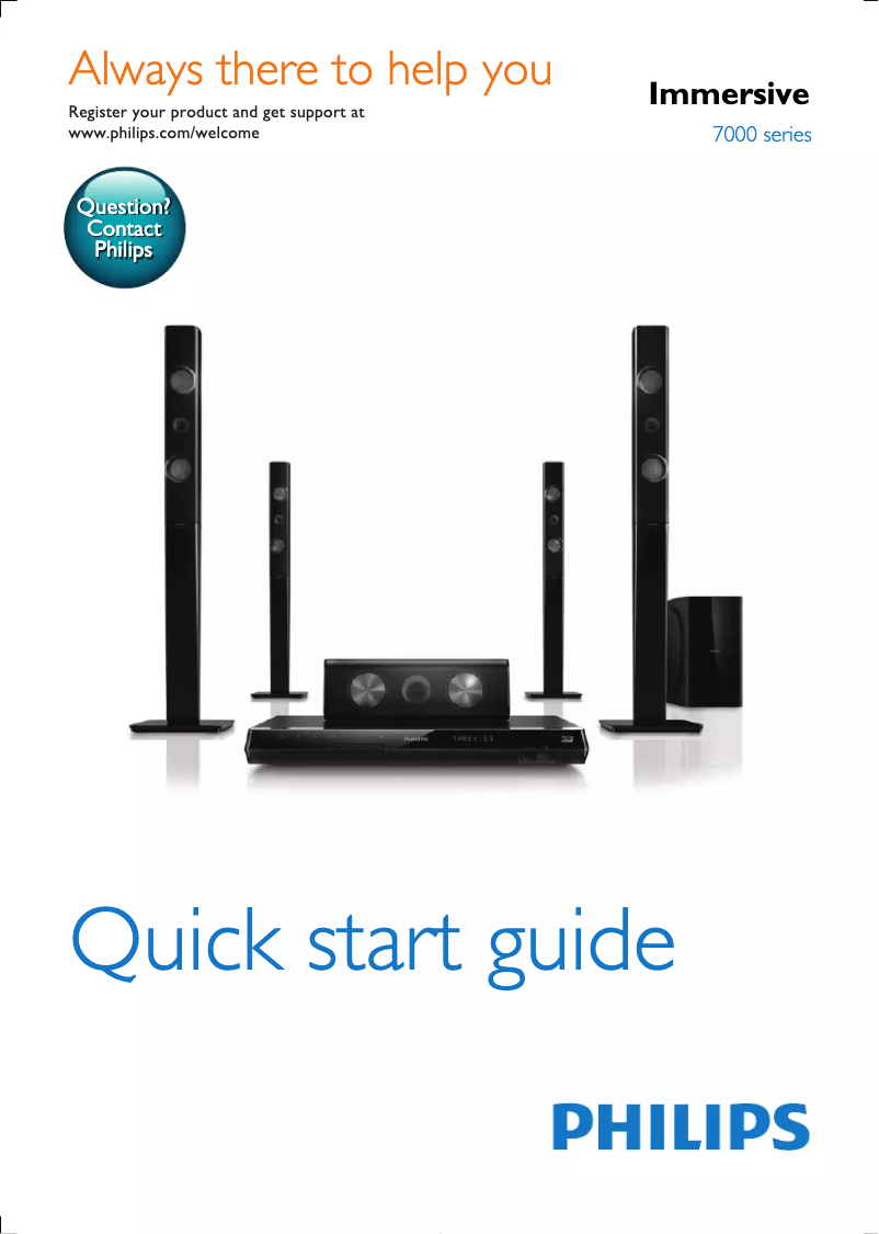 Page 1 of the manual Quick Start Guide Philips HTB7590KD