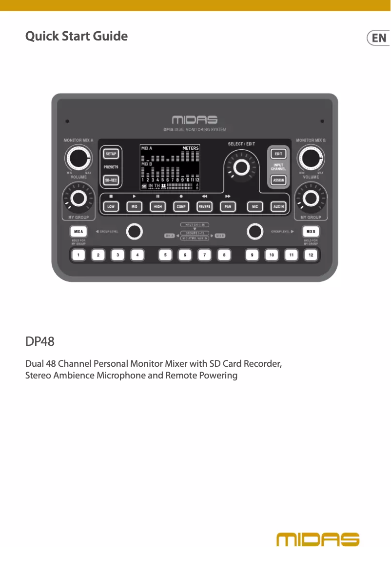 First page image of the manual for DP48