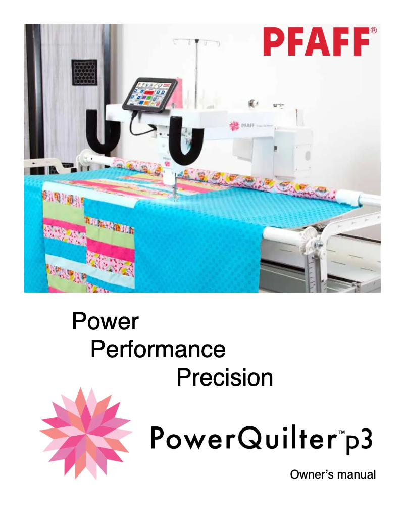 Page 1 of the manual User Manual Pfaff PowerQuilter p3