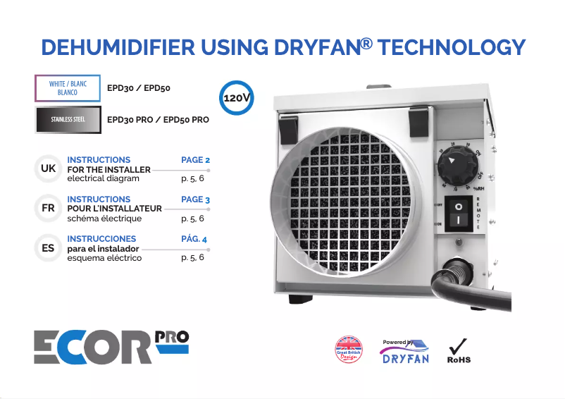 Page 1 of the manual Installation Guide Ecor Pro EPD150