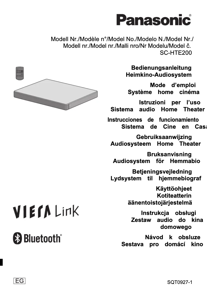 First page image of the manual for SC-HTE200