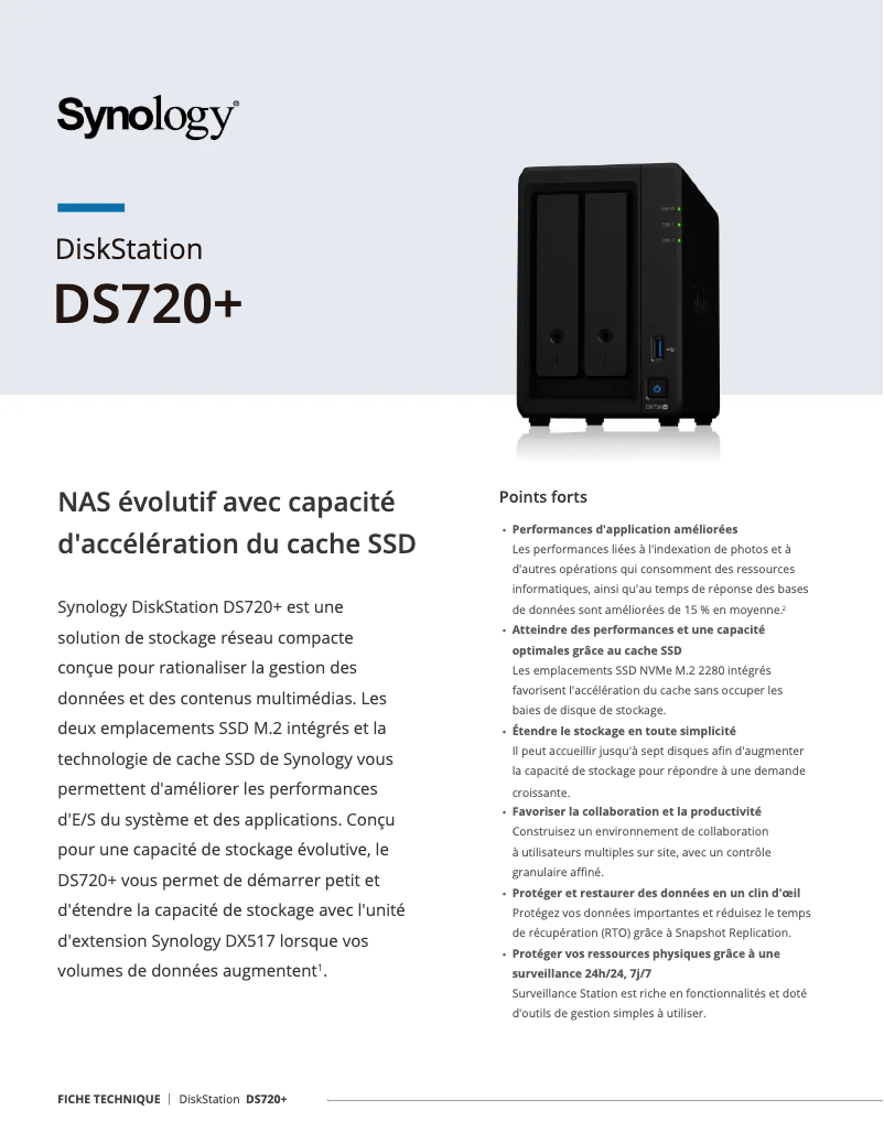 First page image of the manual for DiskStation DS720+