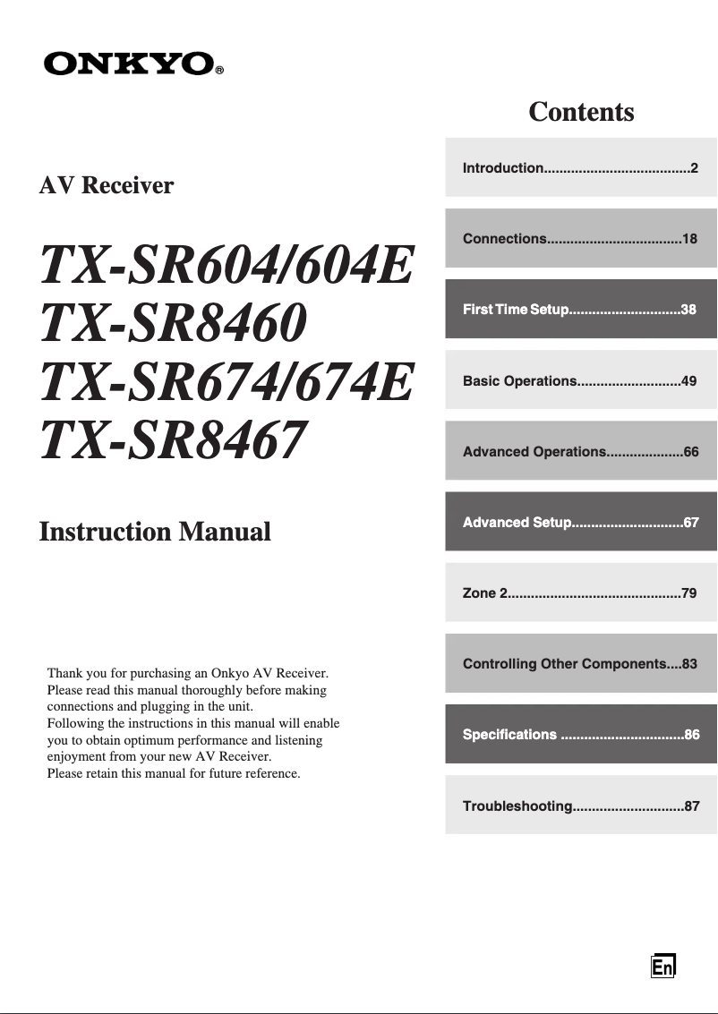 Page 1 of the manual User Manual Sony TX-SR674E