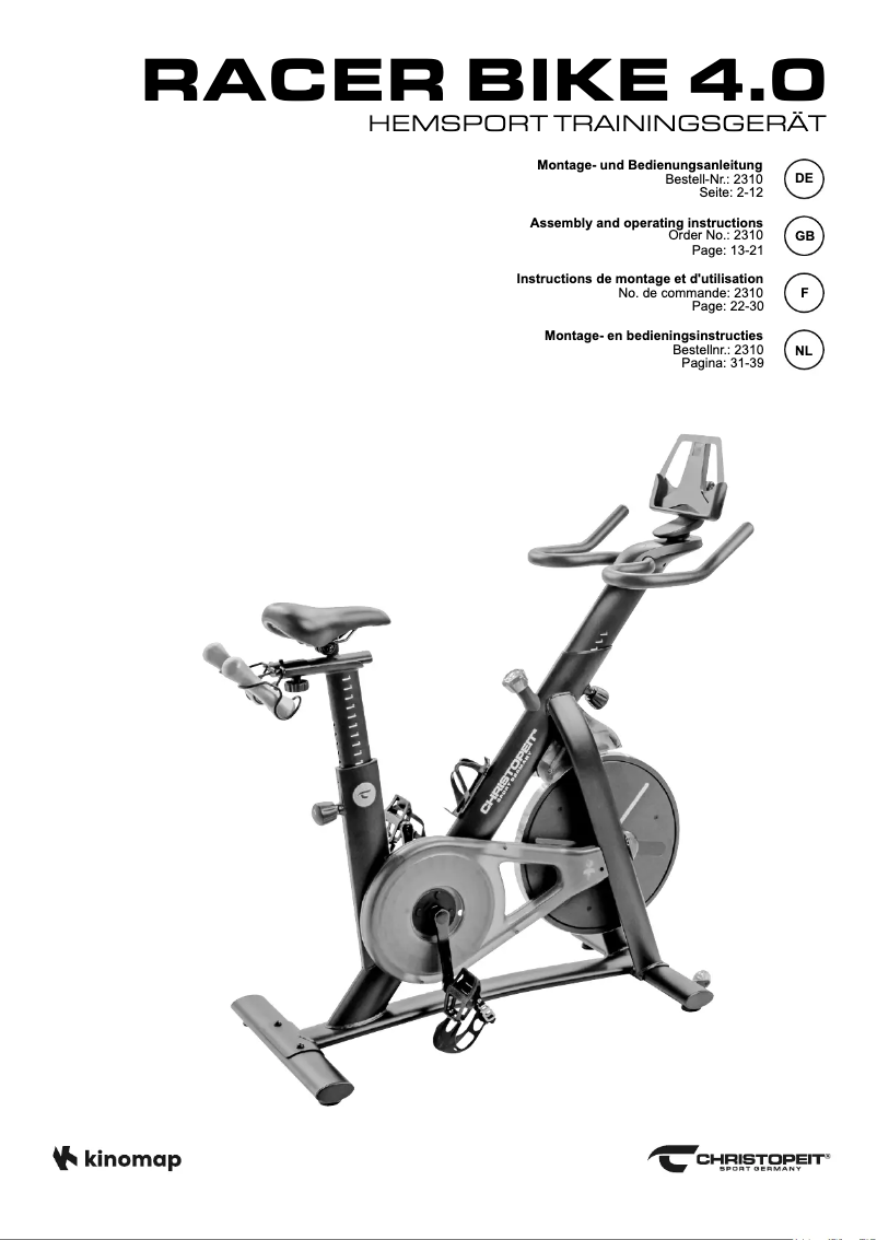 First page image of the manual for Racer Bike 4.0