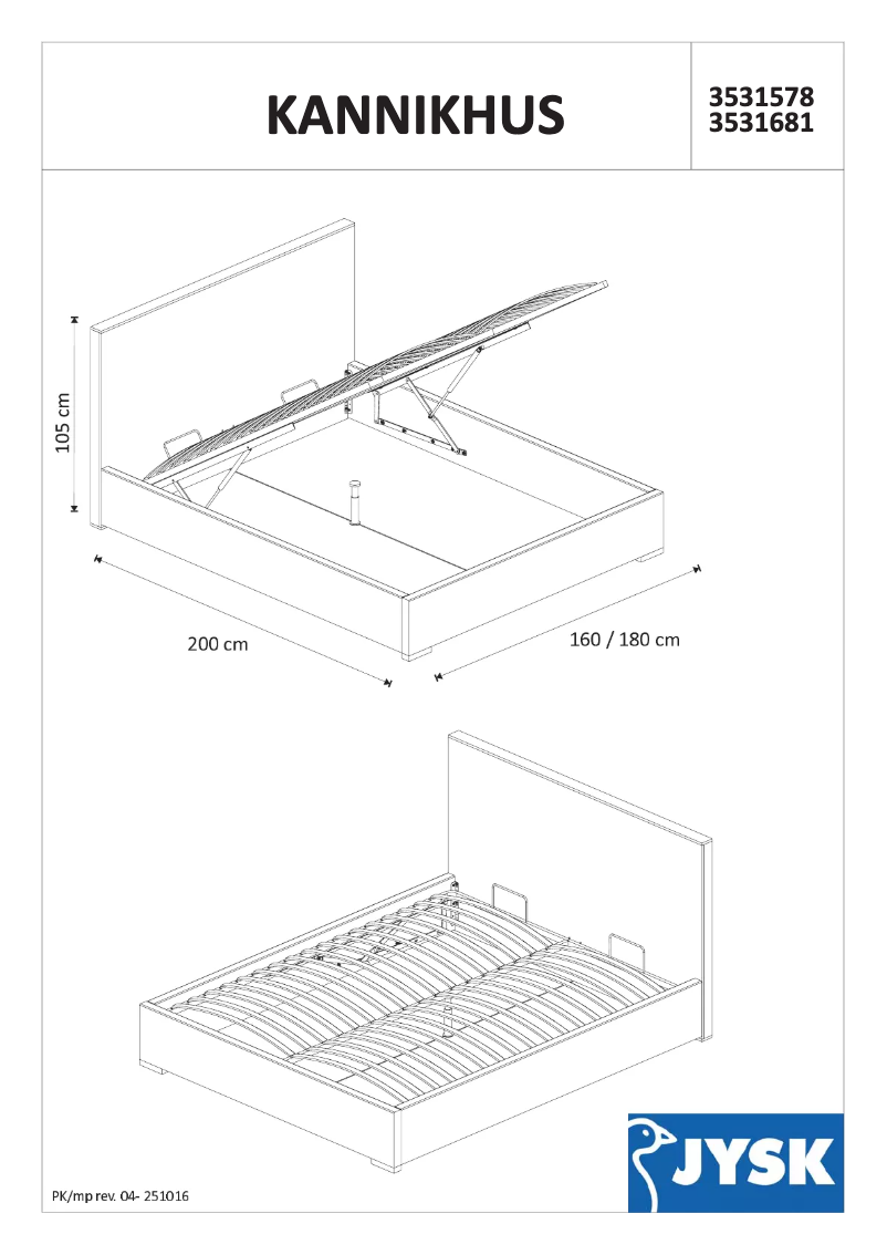 Page 1 of the manual User Manual JYSK Kannikhus (160x200)