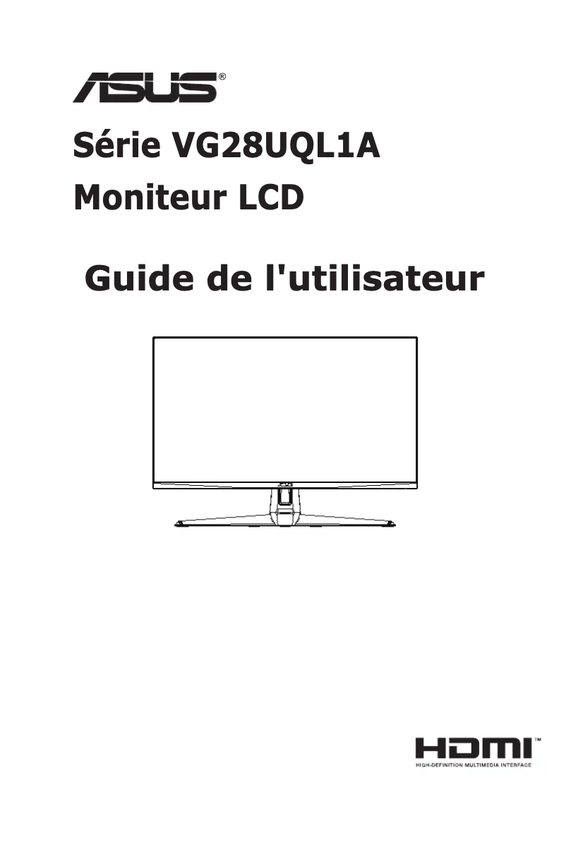 First page image of the manual for TUF Gaming VG28UQL1A