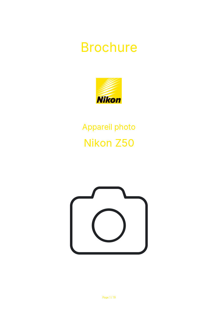 Page 1 of the manual Brochure Nikon Z50