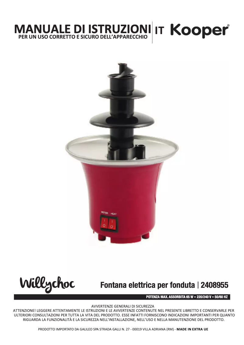 Page 1 of the manual User Manual Kooper 2408955