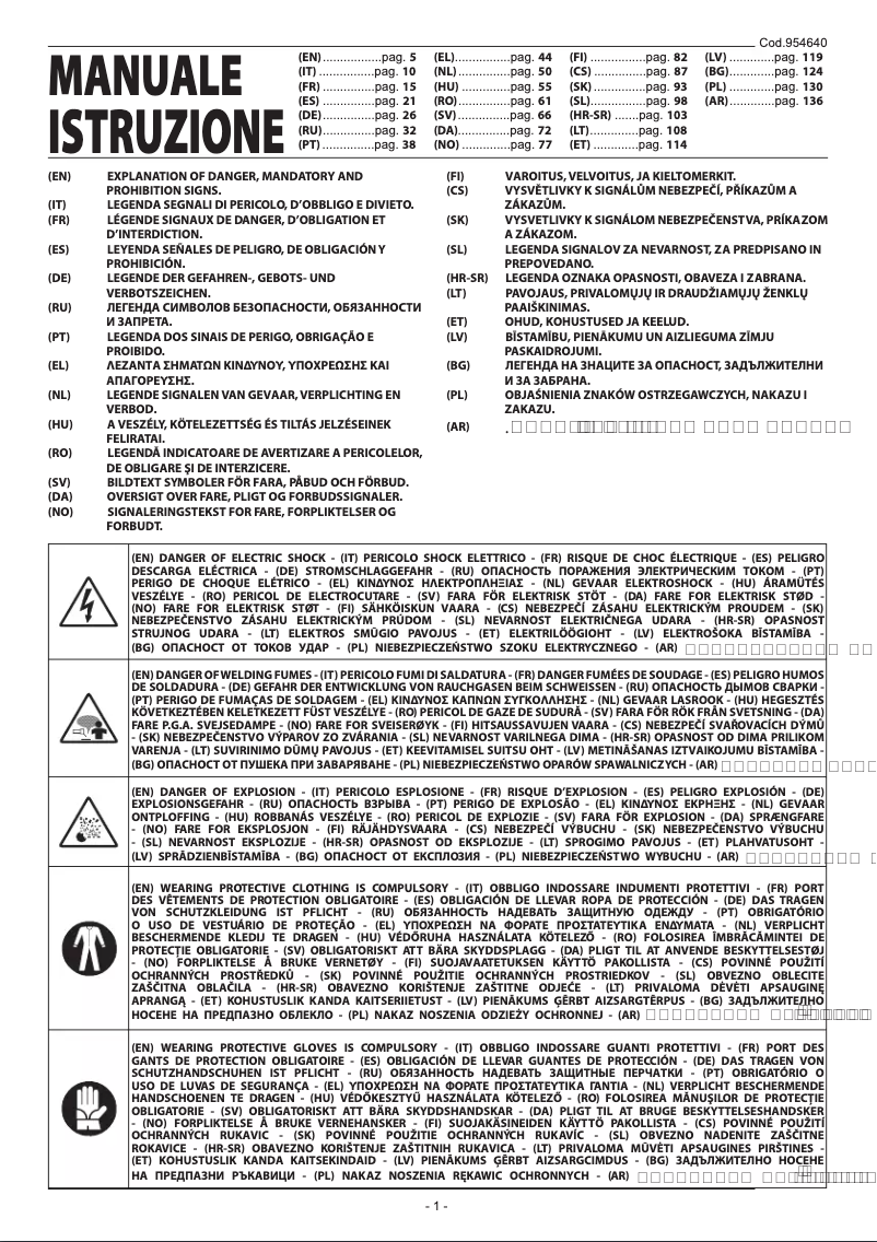 Page 1 of the manual User Manual Telwin Maxima 230