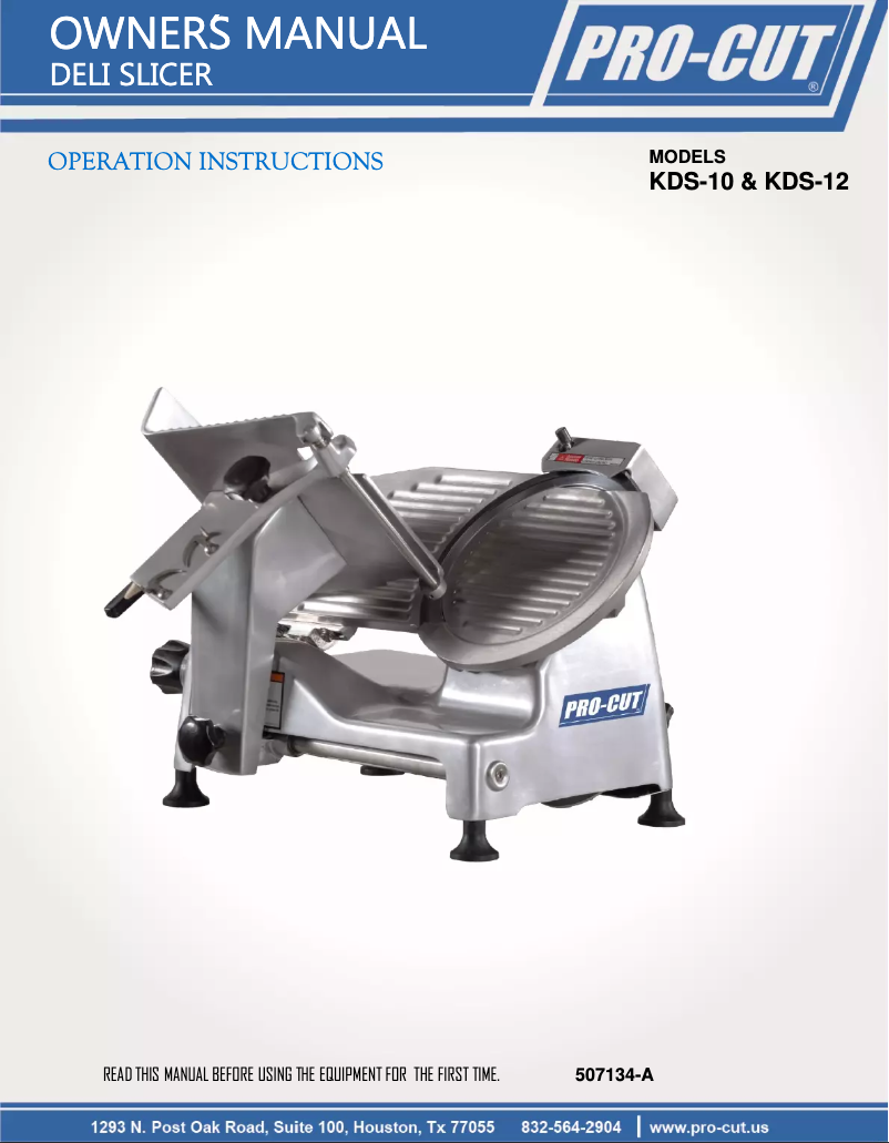 Page 1 of the manual User Manual Pro-Cut KDS-10