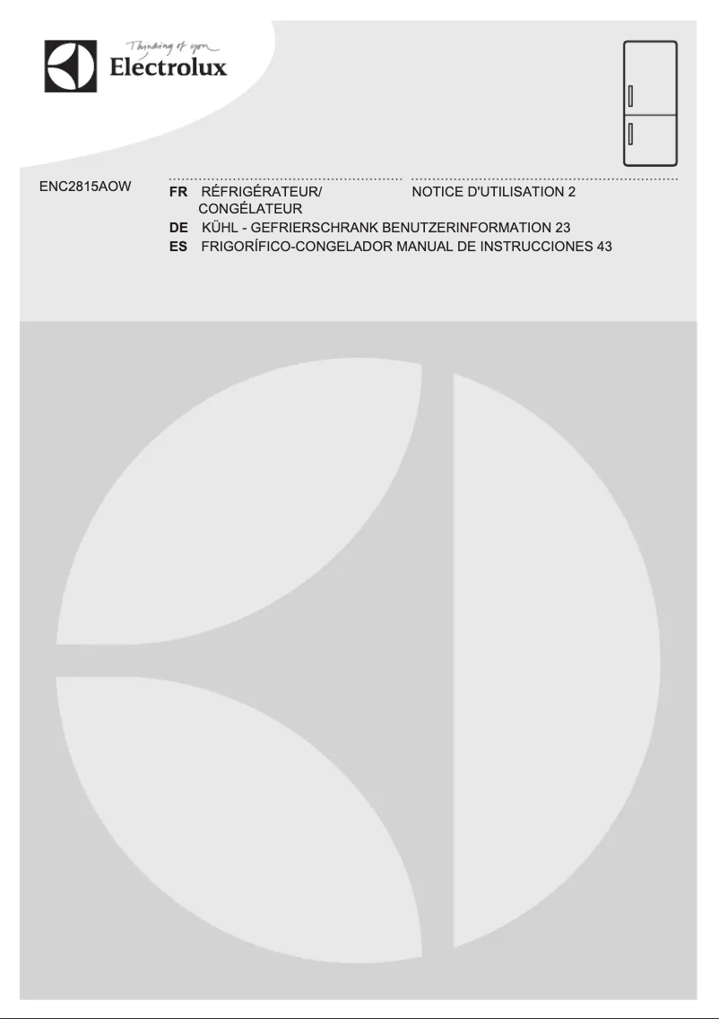 Page 1 of the manual User Manual Electrolux ENC2815AOW