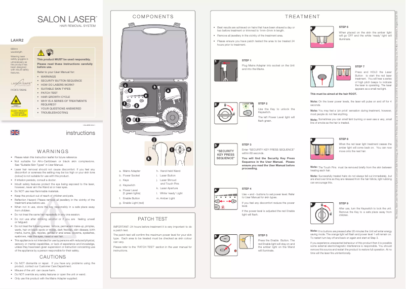 First page image of the manual for LAHR2