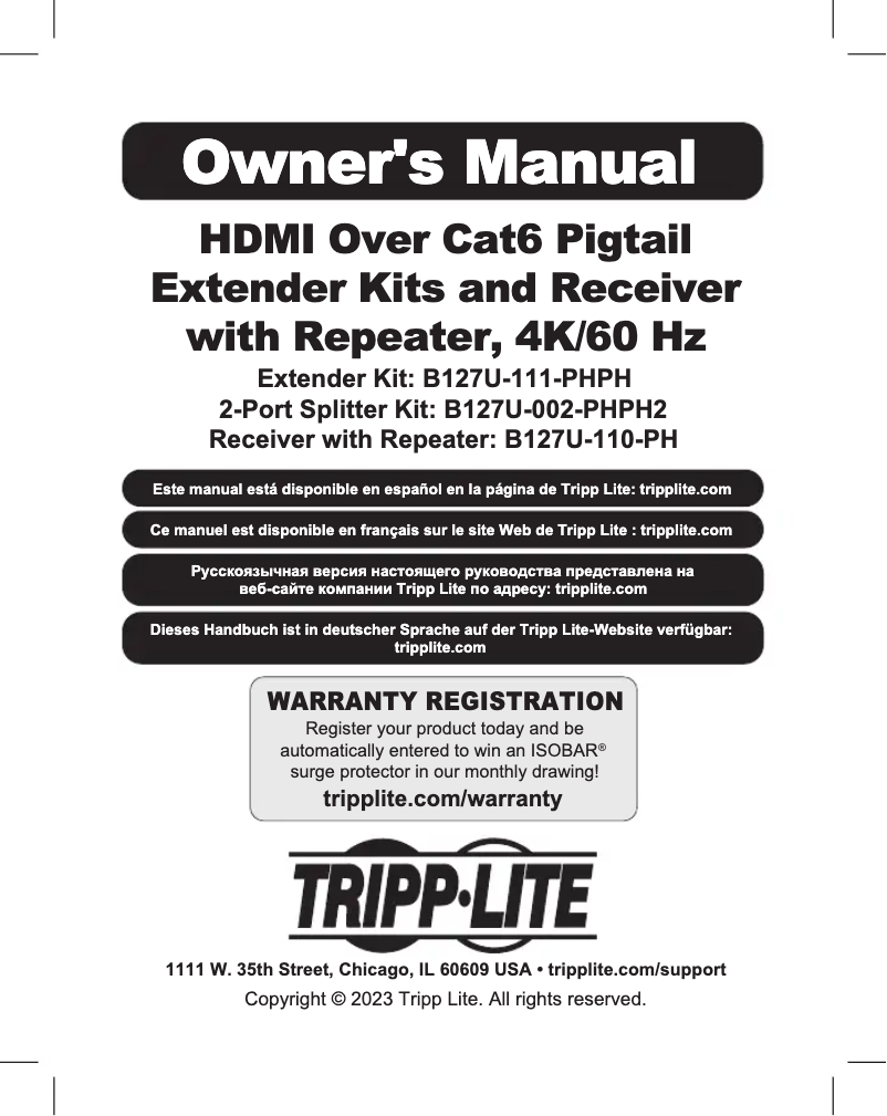 First page image of the manual for B127U-111-PHPH