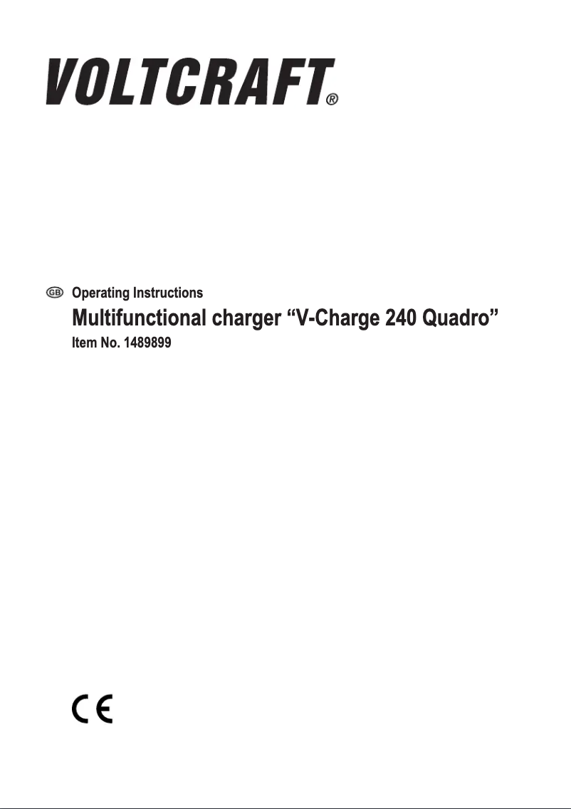 First page image of the manual for V-Charge 240 Quadro