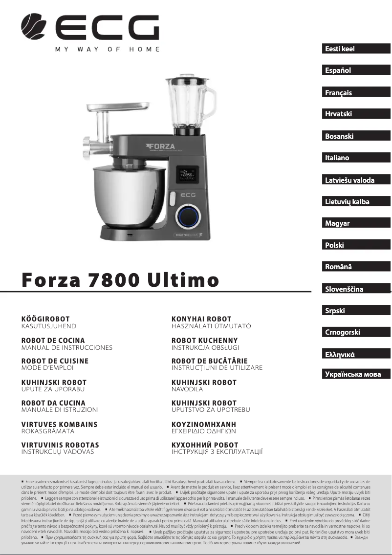 Page 1 of the manual User Manual ECG Forza 7800 Ultimo