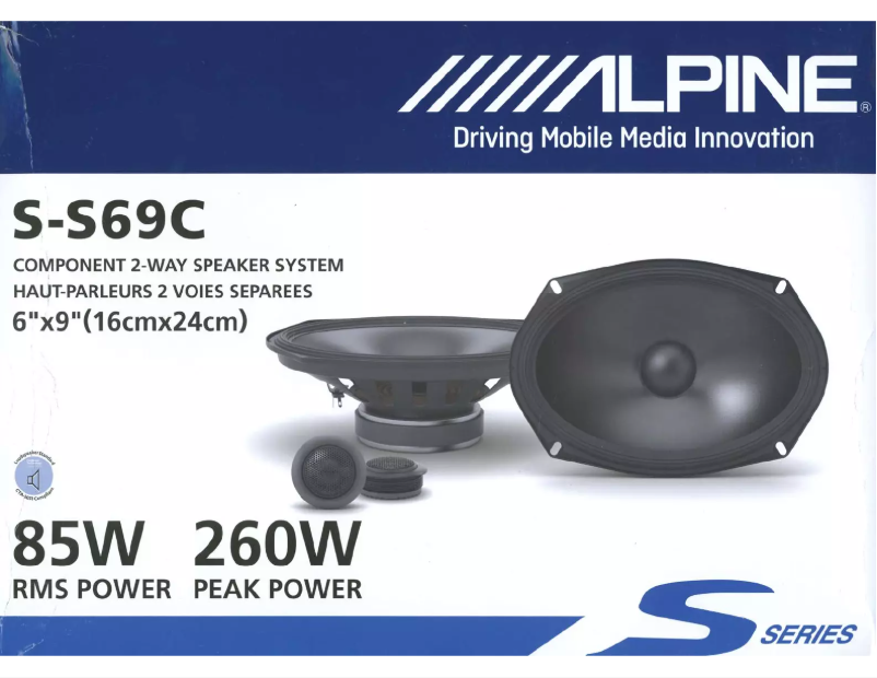 Page 1 of the manual User Manual Alpine S-S69C