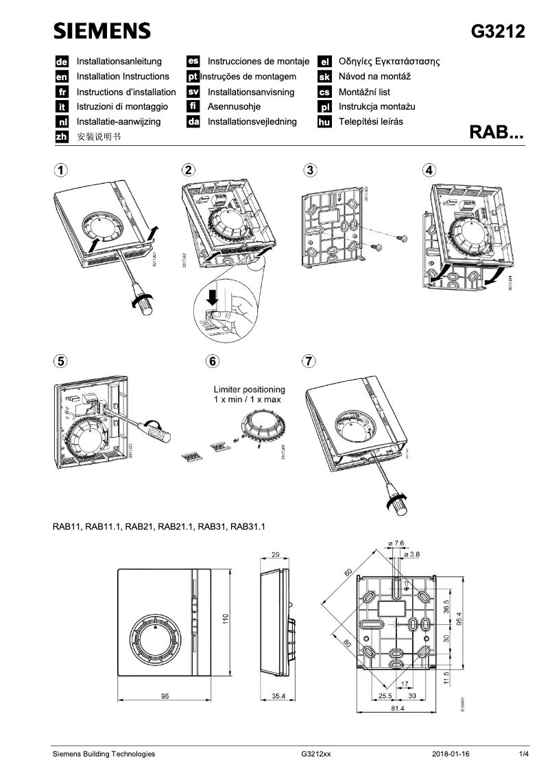 First page image of the manual for RAB31.1